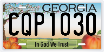 GA license plate CQP1030