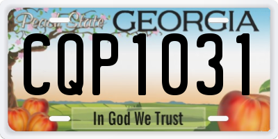 GA license plate CQP1031