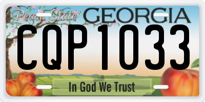 GA license plate CQP1033