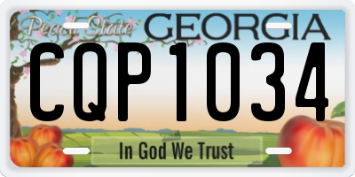GA license plate CQP1034