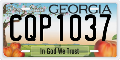 GA license plate CQP1037