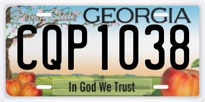 GA license plate CQP1038