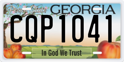 GA license plate CQP1041