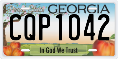 GA license plate CQP1042