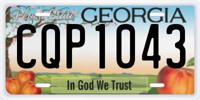 GA license plate CQP1043