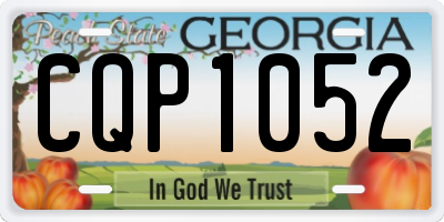 GA license plate CQP1052