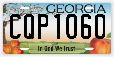 GA license plate CQP1060