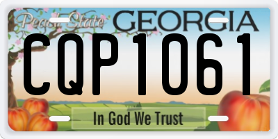 GA license plate CQP1061