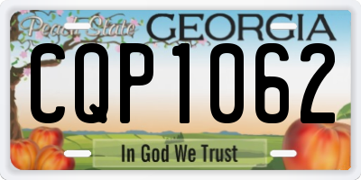 GA license plate CQP1062