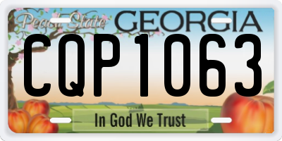 GA license plate CQP1063