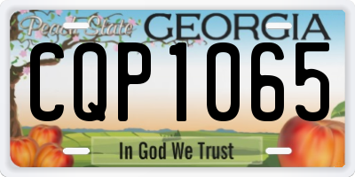 GA license plate CQP1065