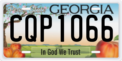 GA license plate CQP1066