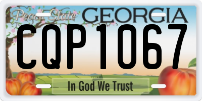GA license plate CQP1067