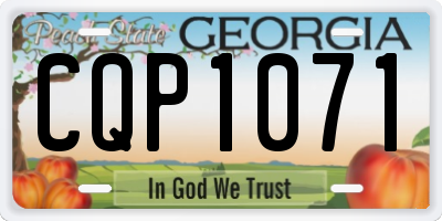 GA license plate CQP1071