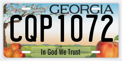 GA license plate CQP1072