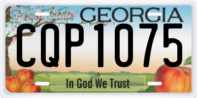 GA license plate CQP1075