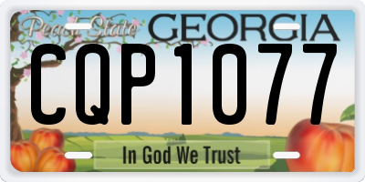 GA license plate CQP1077