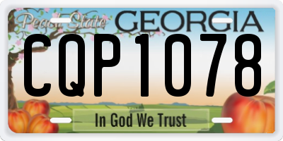 GA license plate CQP1078
