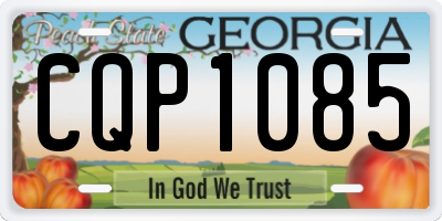GA license plate CQP1085