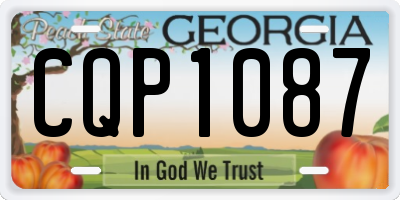 GA license plate CQP1087