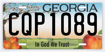GA license plate CQP1089