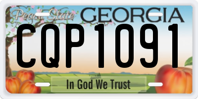 GA license plate CQP1091