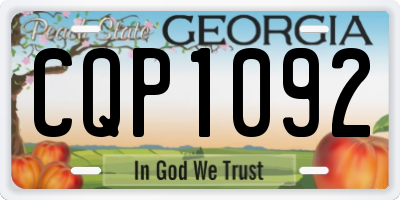 GA license plate CQP1092