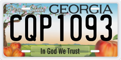 GA license plate CQP1093