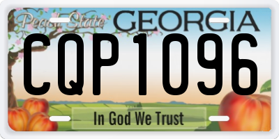 GA license plate CQP1096