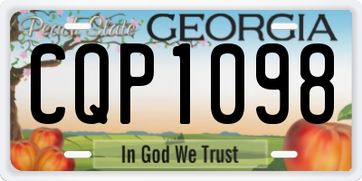 GA license plate CQP1098