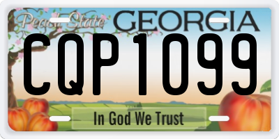 GA license plate CQP1099