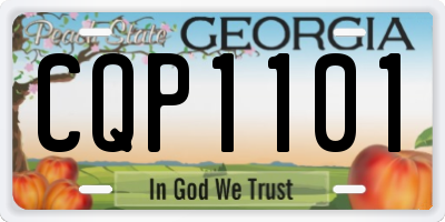GA license plate CQP1101