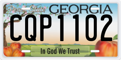 GA license plate CQP1102