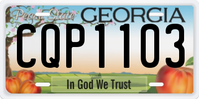 GA license plate CQP1103