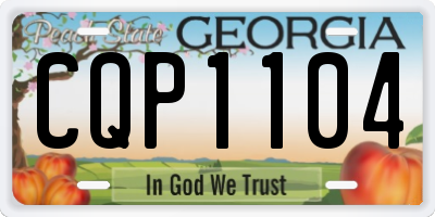 GA license plate CQP1104