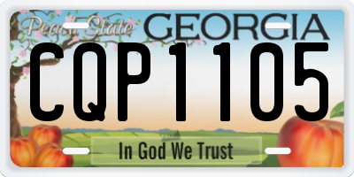 GA license plate CQP1105