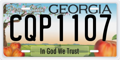 GA license plate CQP1107