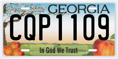 GA license plate CQP1109