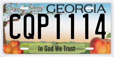 GA license plate CQP1114