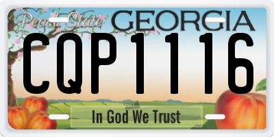 GA license plate CQP1116