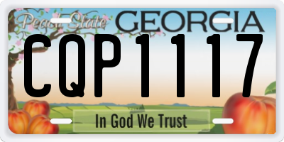 GA license plate CQP1117