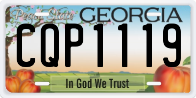GA license plate CQP1119