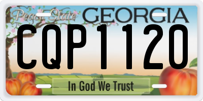 GA license plate CQP1120