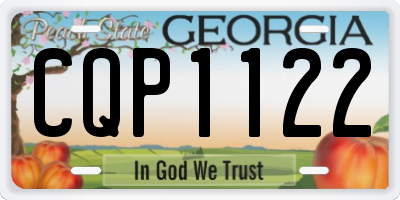 GA license plate CQP1122