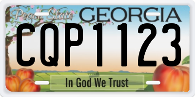GA license plate CQP1123