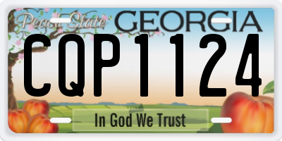 GA license plate CQP1124