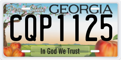 GA license plate CQP1125