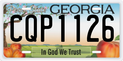GA license plate CQP1126