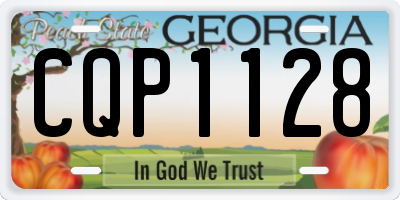 GA license plate CQP1128