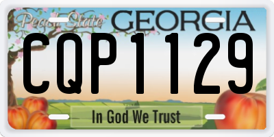 GA license plate CQP1129